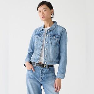 J Crew New Classic Denim Jacket in Bianca Wash Cropped Fit Size XS $138 BY012